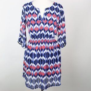 ENFOCUS Geometric Elastic Waist Dress PETITE 4P